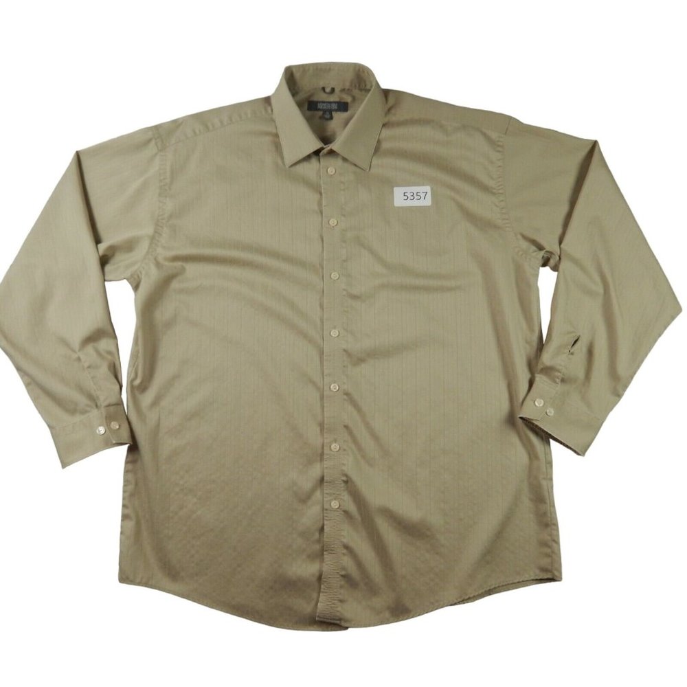 KENNETH COLE Shirt Men's Long Sleeve Casual Brown Extra Large 17 (34-35) - Picture 10 of 10